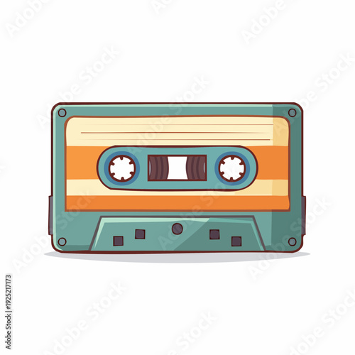 Cassette audio vintage rétro sur fond clair