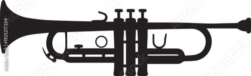 Minimalist Brass Instrument and Jazz Trumpet Silhouettes