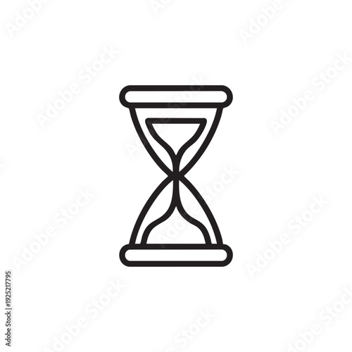 An hourglass illustration viewed from the side, depicting the passage of time, on a simple background