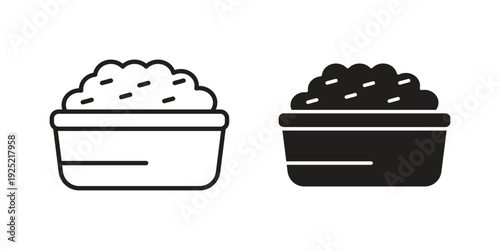 Risotto icon in a simple, black and white style.