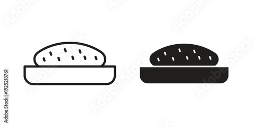 Sea cucumber icon in a simple, black and white style.