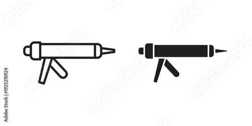 Sealant gun icon in a simple, black and white style.