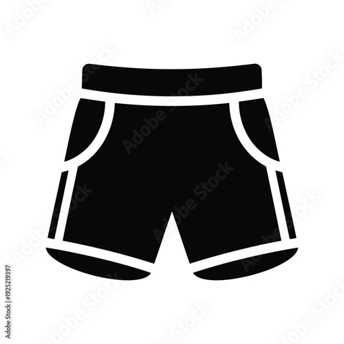 Black vector icon of sport shorts Vector