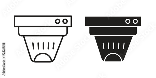 Smoke detector icon in a simple, black and white style.