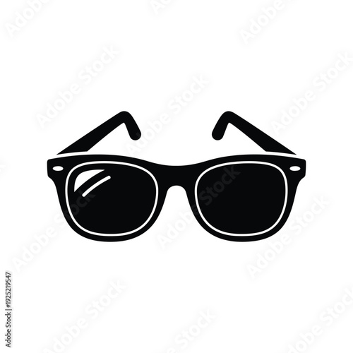 Black sunglasses vector icon, minimalist eyewear design Vector