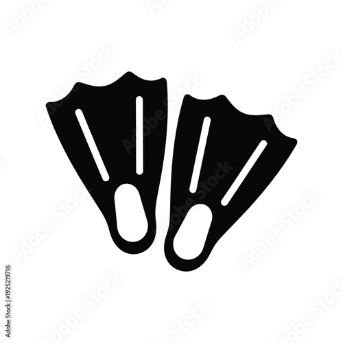 Black flippers vector icon illustration Vector