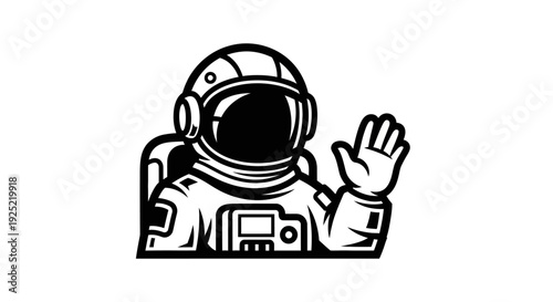 Astronaut in Space Suit Waving Hand 2.
