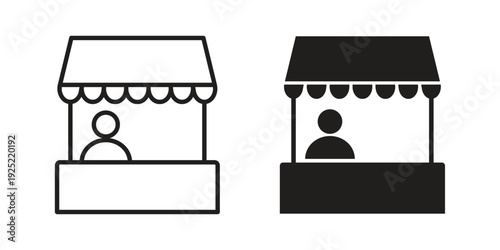 Stall icon in a simple, black and white style.