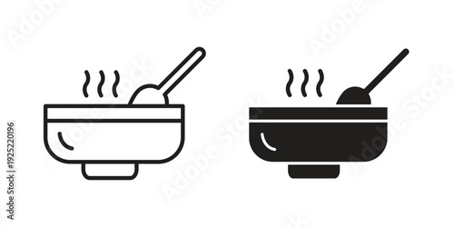 Stew icon in a simple, black and white style.