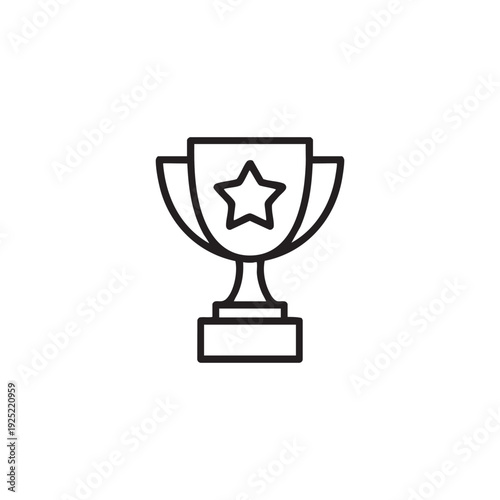 Trophy with star emblem on a transparent background viewed from the front, symbolizing achievement and excellence