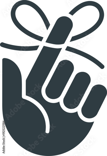 Elegant hand gesture with decorative bow tied finger