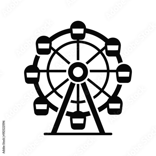 Ferris wheel vector icon   amusement park ride illustration Vector