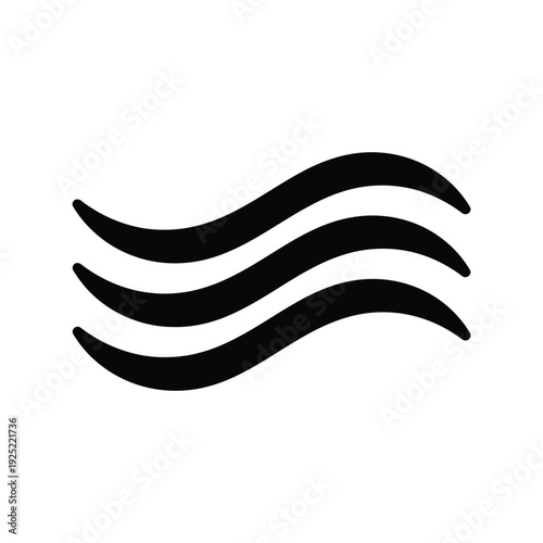 Wavy lines vector icon, minimalist design Vector