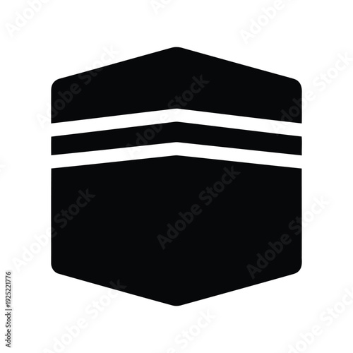 Islamic kaaba vector icon in black and white Vector