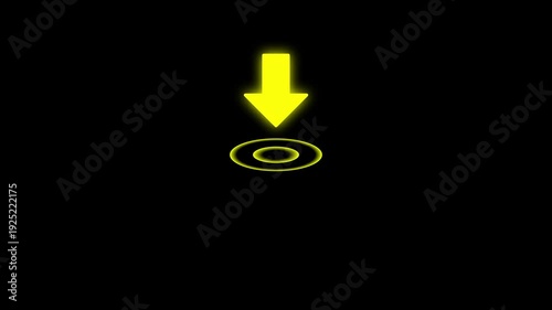 Yellow  Arrow Location Map Radio Marker Icon Animation – GPS Navigation Pin Pointer Symbol