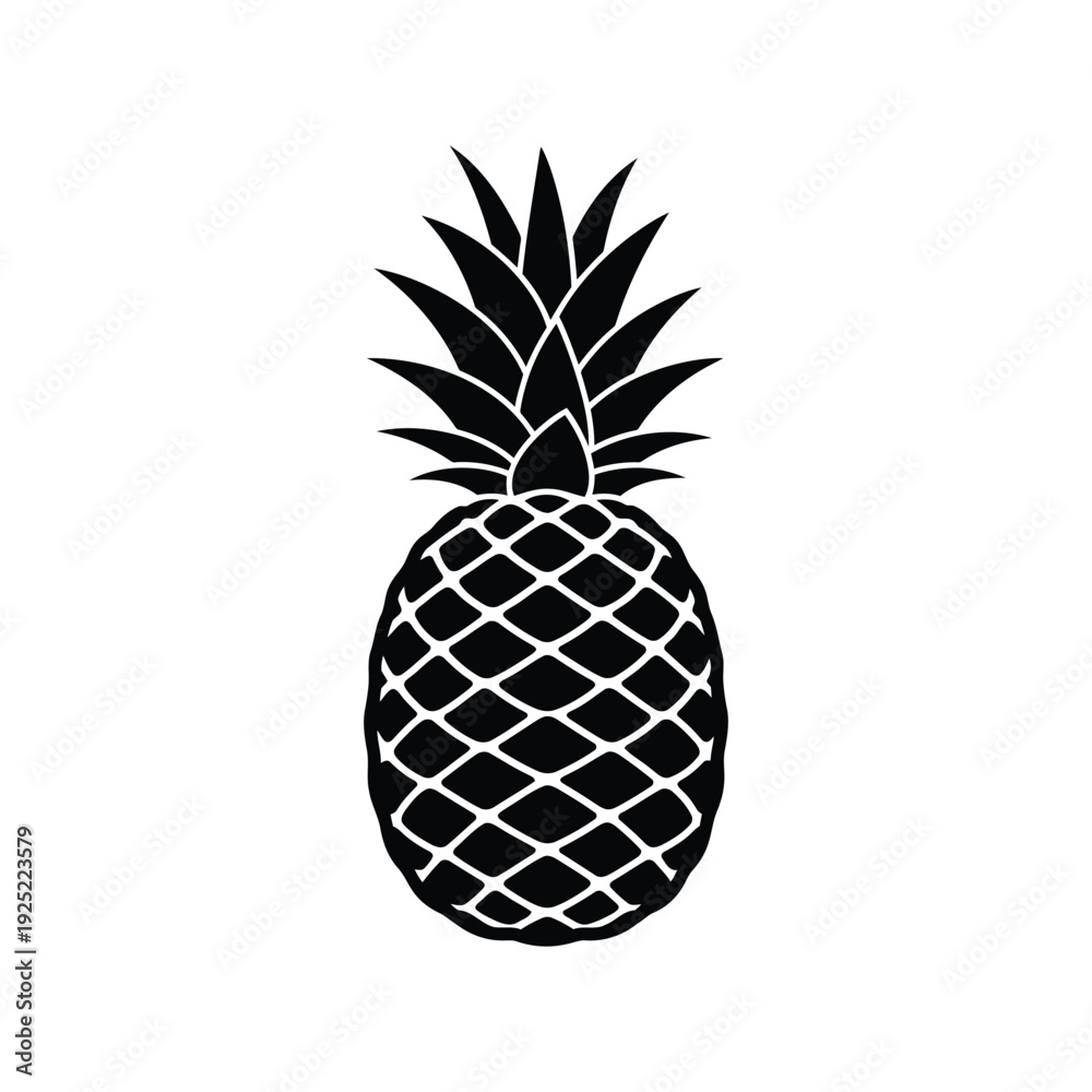 Obraz premium Black and white pineapple vector icon Vector