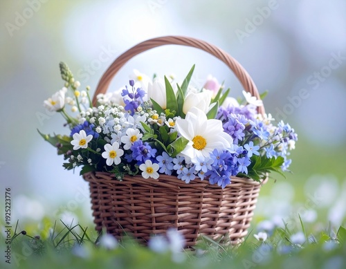 バスケットフラワーアレンジメント～籐かごアレンジ