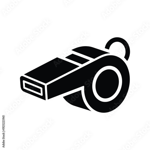 Black referee whistle icon vector illustration Vector