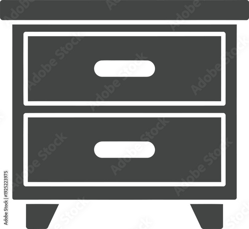 Simple  vector of a nightstand with two drawers