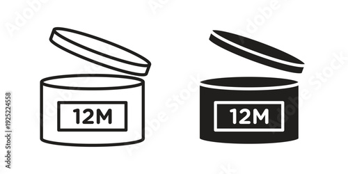 12M icon in a simple line art style. EPS10