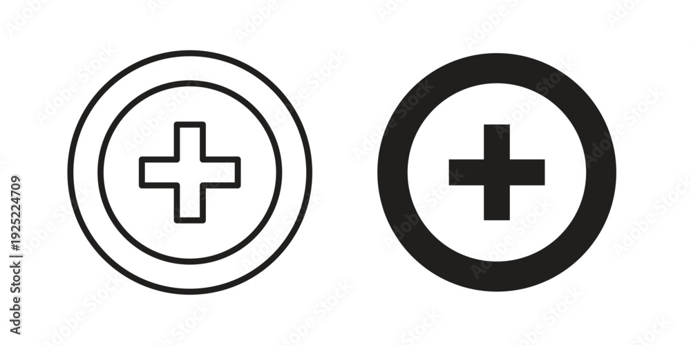 Obraz premium Add icon in a simple line art style. EPS10