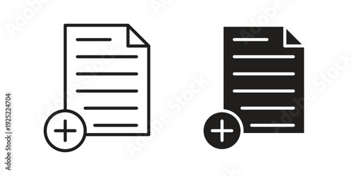Add document icon in a simple line art style. EPS10