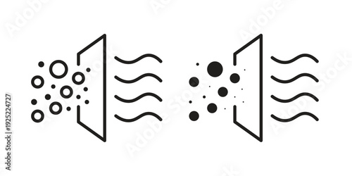 Air purification icon in a simple line art style. EPS10