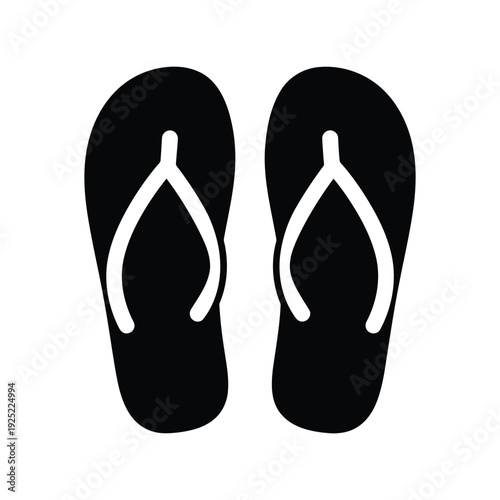 Black flip flops vector icon Vector