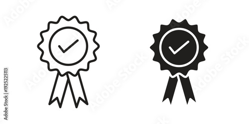 Badge icon in a simple line art style. EPS10