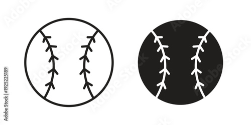 Baseball icon in a simple line art style. EPS10