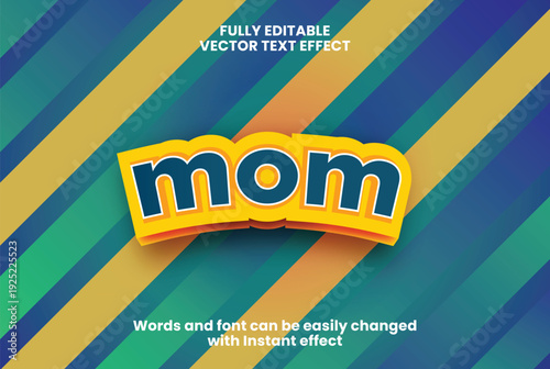 Modern Bold Text Effect, Powerful Bold Text Style, vector
