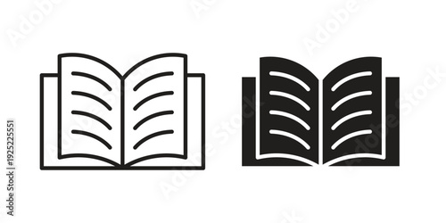 Book icon in a simple line art style. EPS10