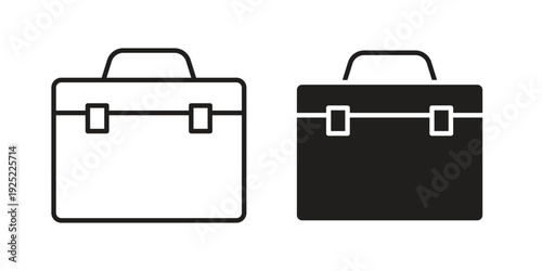 Briefcase icon in a simple line art style. EPS10