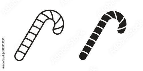 Candy Cane icon in a simple line art style. EPS10