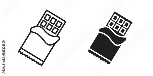 Chocolate icon in a simple line art style. EPS10