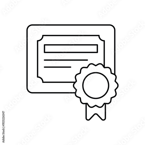 Certification icon clean and modern vector illustration