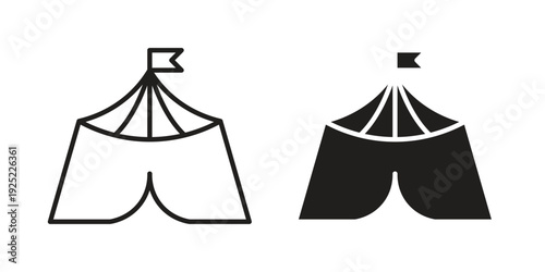 Circus tent icon in a simple line art style. EPS10