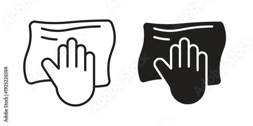 Cleaning cloth icon in a simple line art style. EPS10