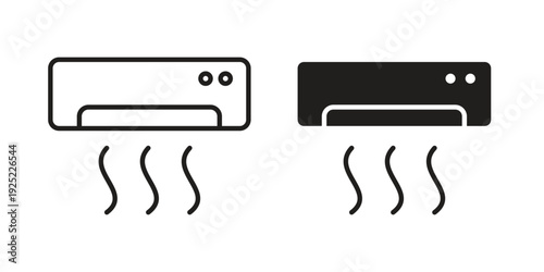Air conditioner icon outline vector set. icon vector isolated on white background. EPS 10
