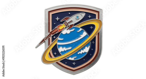 Space Shuttle Orbiting Planet Emblem.