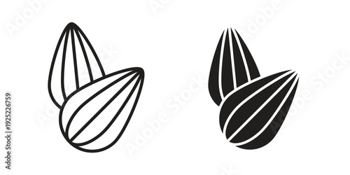 Almond icon outline vector set. icon vector isolated on white background. EPS 10