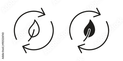 Quadro em tela Alternative energy icon outline vector set
