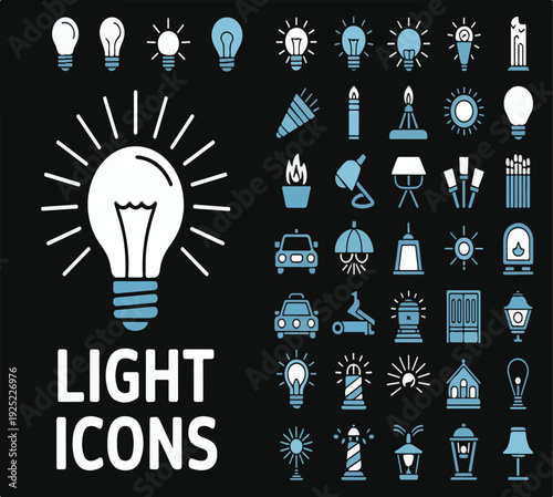 A set of light icons