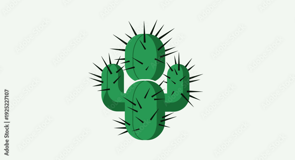 Fototapeta premium Green prickly pears cactus plant.