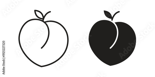 Apricot icon outline vector set. icon vector isolated on white background. EPS 10