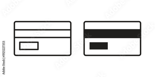 ATM card icon outline vector set. icon vector isolated on white background. EPS 10