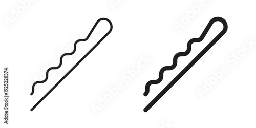 Bobby pin icon outline vector set. icon vector isolated on white background. EPS 10