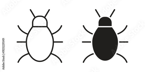 Bug icon outline vector set. icon vector isolated on white background. EPS 10