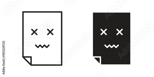 Corrupted file icon in a simple line art style. EPS10