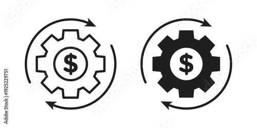 Costs optimization icon in a simple line art style. EPS10
